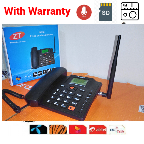 Panasonic ZT-600 Plus Call Record, Memory support Dual SIM GSM Land Phone